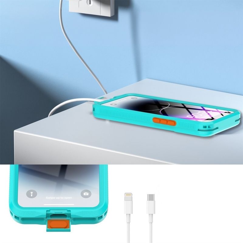 Laptop, Telefoane si Tablete - Telefoane mobile si accesorii - Accesorii Telefoane - Huse telefoane - Husa pentru iPhone 12/12 Pro/13/13 Pro/14/14 pro/15/15 Pro/16 - ShellBox AirBox Waterproof IP68 Case (6.1 inch) - Albastru - Infinity.ro