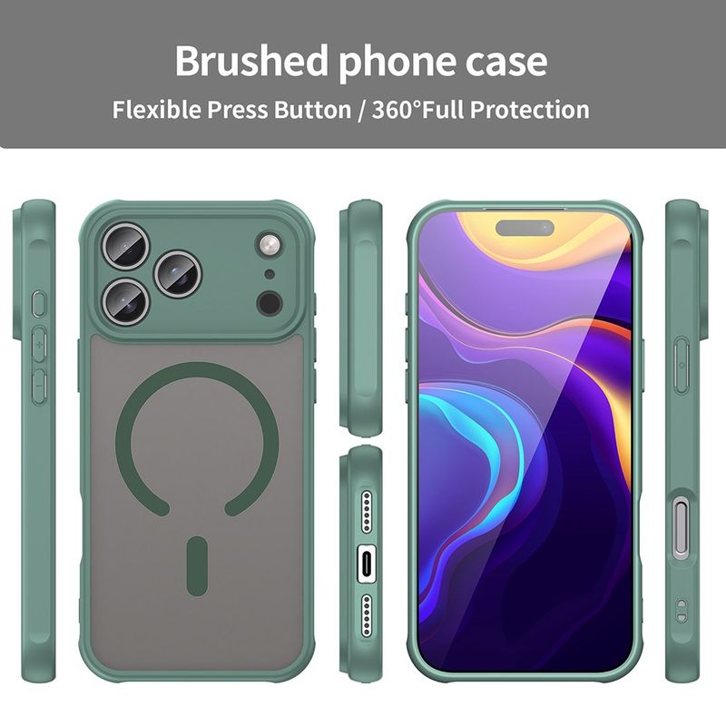 Laptop, Telefoane si Tablete - Telefoane mobile si accesorii - Accesorii Telefoane - Huse telefoane - Husa pentru iPhone 17 Pro - Techsuit HaloFrost II MagSafe - Verde - Infinity.ro