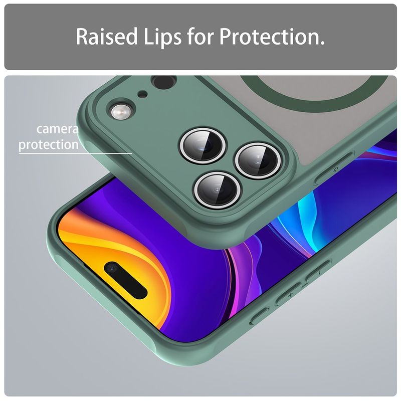 Laptop, Telefoane si Tablete - Telefoane mobile si accesorii - Accesorii Telefoane - Huse telefoane - Husa pentru iPhone 17 Pro - Techsuit HaloFrost II MagSafe - Verde - Infinity.ro