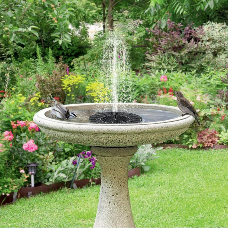 Casa si Gradina - Gradina si terasa - Mobilier exterior - Accesorii pentru gradina - Fantana arteziana plutitoare cu incarcare solara, diametru 16 cm, 7 accesorii incluse - Infinity.ro