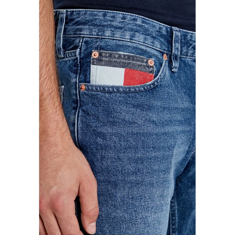 Fashion, accesorii si bijuterii - Barbati - Imbracaminte - Pantaloni barbati - Blugi barbati Tommy Jeans DM0DM20404 Albastru prafuit W34-L32 US - Infinity.ro