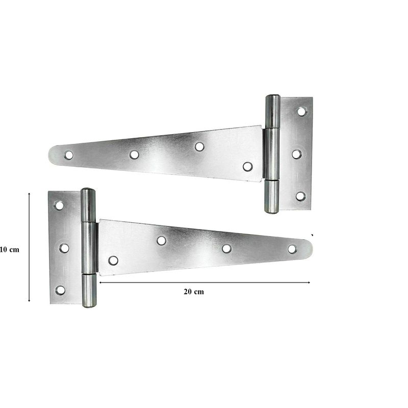 Casa si Gradina - Constructii - Feronerie si accesorii - Balamale - Set 2 bucati balamale lungi pentru poarta, 10x200 mm, galvanizate - Infinity.ro