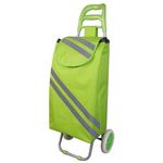 Market - Bacanie - Alte articole bacanie - Carucior cumparaturi Green, PE/PVC, max 30 kg, dimensiune 35 x 30 x 96 cm, benzi reflectorizante - Infinity.ro