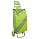 Market - Bacanie - Alte articole bacanie - Carucior cumparaturi Green, PE/PVC, max 30 kg, dimensiune 35 x 30 x 96 cm, benzi reflectorizante - Infinity.ro