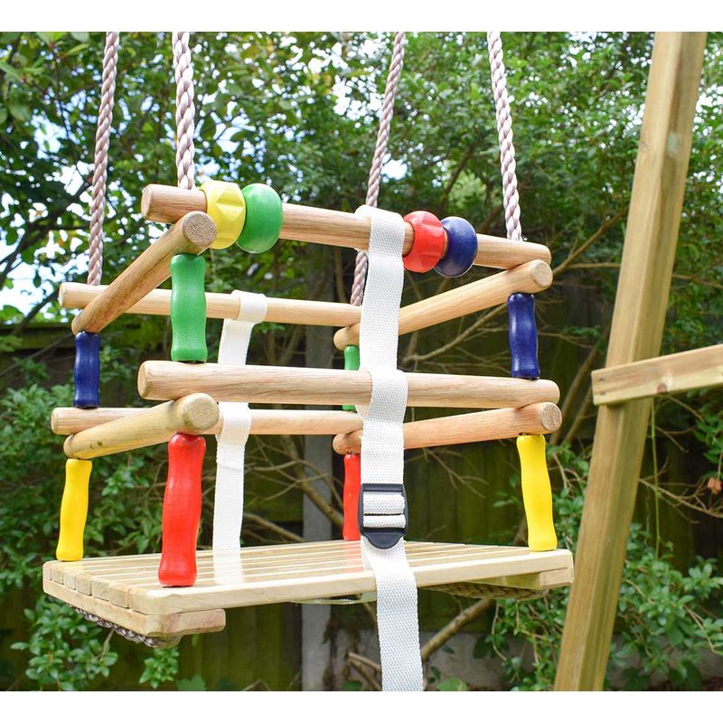 Jucarii, Copii si Bebe - Jucarii si jocuri - Jucarii de exterior - Leagane copii - Leagan copii, din lemn ST Kids, 30x30 cm, max 30kg, franghie cu inele prindere 2m - Infinity.ro