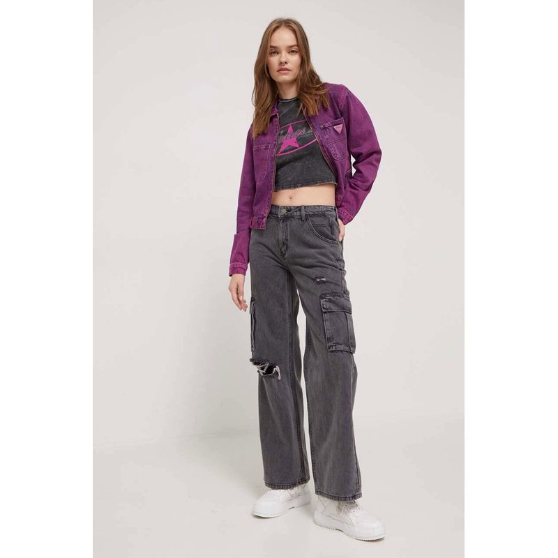 Fashion, accesorii si bijuterii - Femei - Imbracaminte femei - Pantaloni femei - Blugi dama Guess Originals W3YG19 W30-L32 US Gri - Infinity.ro