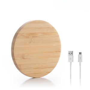 Incarcator wireless Wirber01 pentru telefon, lemn bambus, alimentare USB