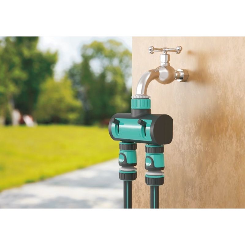 Casa si Gradina - Gradinarit si plante - Instalatii si accesorii pentru irigatii - Accesorii irigare - Adaptor robinet 3/4, cu 2 iesiri furtun, comutator on/off - Infinity.ro