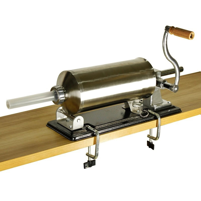 Electronice si Electrocasnice - Electrocasnice bucatarie - Mixere, tocatoare & roboti de bucatarie - Roboti de bucatarie - Masina umplut carnati din inox, orizontala, incarcare 4 kg, 4 palnii - Infinity.ro