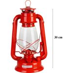 Sport si Outdoor - Camping - Articole solare camping - Lampi si lanterne camping - Set lampa cu fitil + ulei lampa 1l, culoare rosie, inaltime 30cm - Infinity.ro