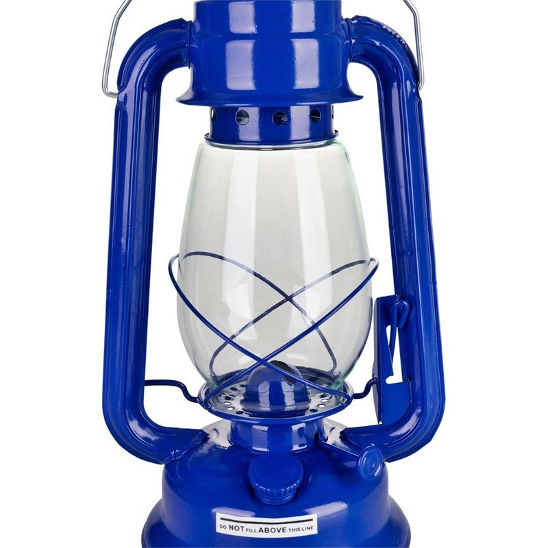 Sport si Outdoor - Camping - Articole solare camping - Lampi si lanterne camping - Set lampa cu fitil + ulei lampa 1l, culoare albastra, inaltime 30cm - Infinity.ro