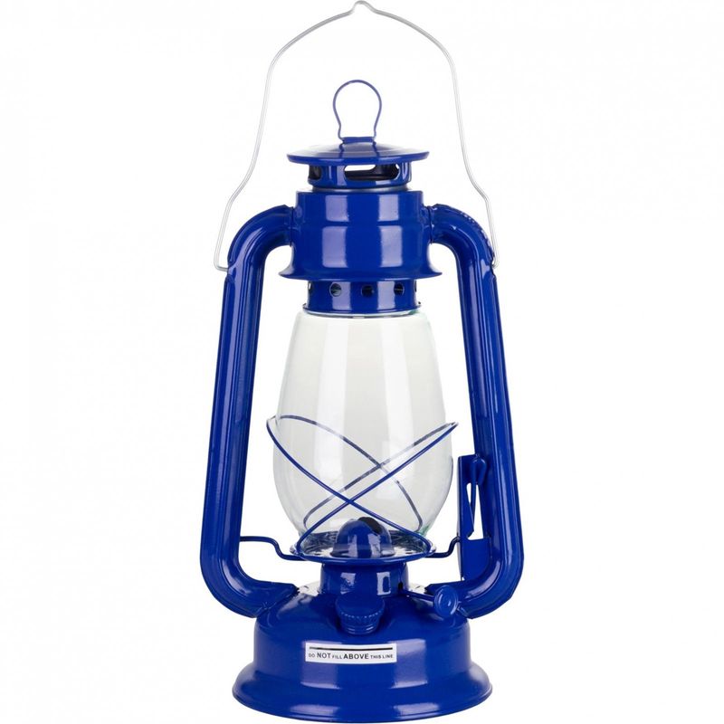 Sport si Outdoor - Camping - Articole solare camping - Lampi si lanterne camping - Set lampa cu fitil + ulei lampa 1l, culoare albastra, inaltime 30cm - Infinity.ro