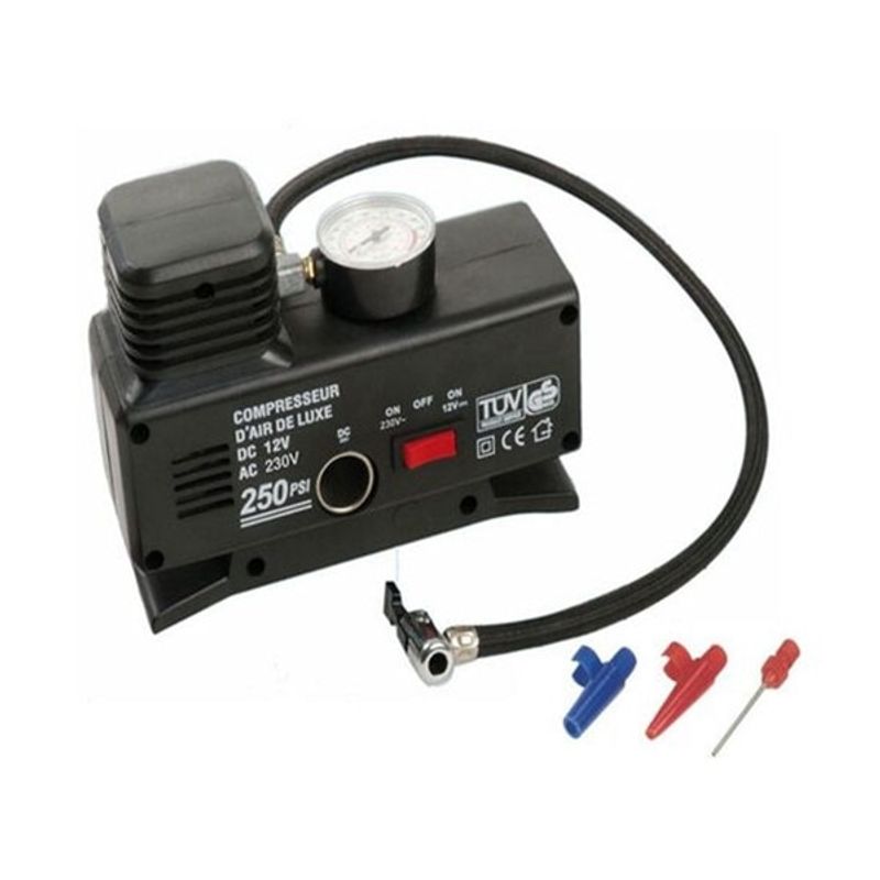 Auto si Moto - Reparatii si depanare - Scule auto - Scule si truse auto - Compresor auto cu manometru, alimentare 12V/220V 120W - Infinity.ro