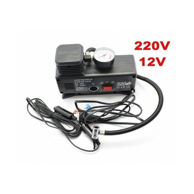 Auto si Moto - Reparatii si depanare - Scule auto - Scule si truse auto - Compresor auto cu manometru, alimentare 12V/220V 120W - Infinity.ro