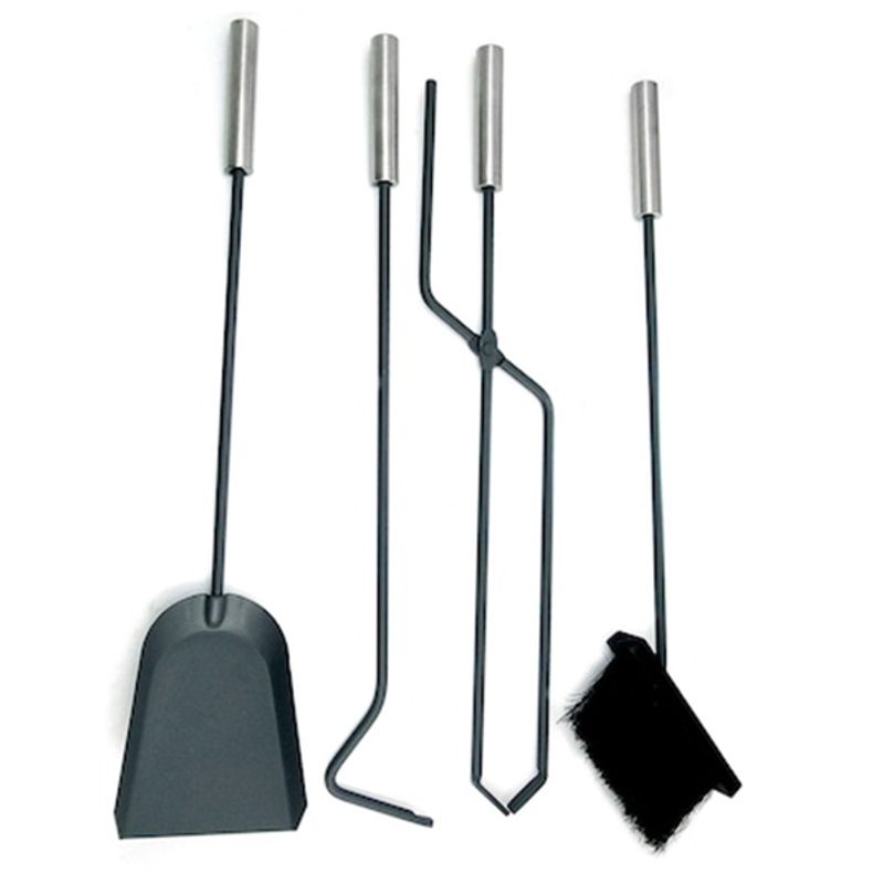 Casa si Gradina - Termice - Sobe, Seminee si accesorii - Accesorii seminee si sobe - Set stativ cu 4 unelte pentru semineu Homefire, 4 piese, inox, 66 cm - Infinity.ro