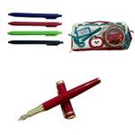 Carti si Birotica - Rechizite - Penare - Penar echipat pentru școală, fete/baieti, poliester, cu 4 pixuri și stilou, 2 compartimente, accesorii detașabile - Infinity.ro