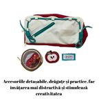 Carti si Birotica - Rechizite - Penare - Penar echipat pentru școală, fete/baieti, poliester, cu 4 pixuri și stilou, 2 compartimente, accesorii detașabile - Infinity.ro