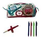 Carti si Birotica - Rechizite - Penare - Penar echipat pentru școală, fete/baieti, poliester, cu 4 pixuri și stilou, 2 compartimente, accesorii detașabile - Infinity.ro