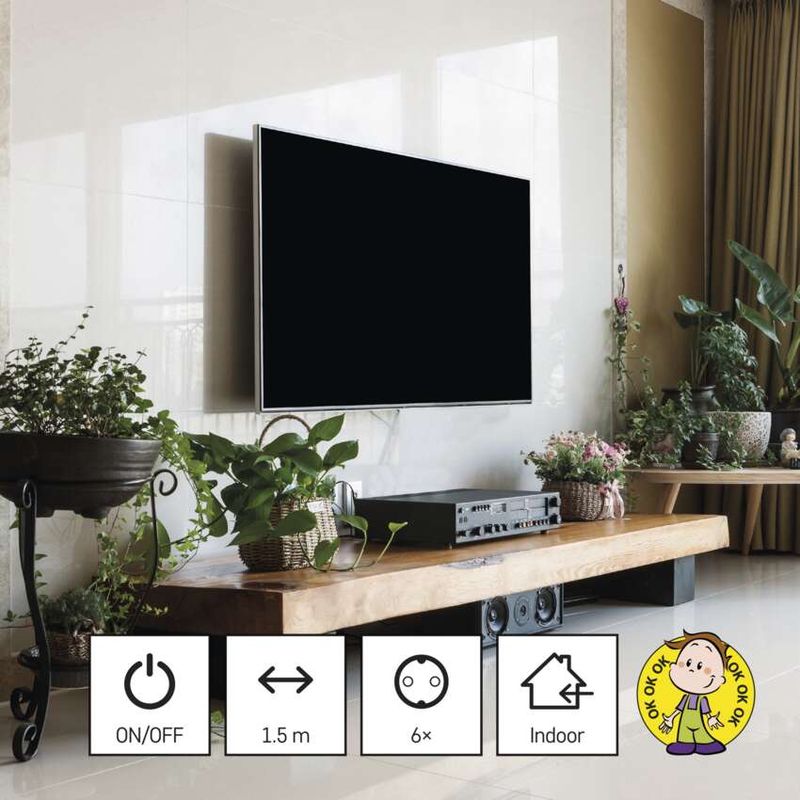 Casa si Gradina - Electrice - Accesorii electrice - Prelungitoare, triple, fise - Prelungitor electric 1.5m 6x Priza Schucko negru cu protectie copii - Infinity.ro