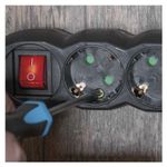 Casa si Gradina - Electrice - Accesorii electrice - Prelungitoare, triple, fise - Prelungitor electric 1.5m 6x Priza Schucko negru cu protectie copii - Infinity.ro