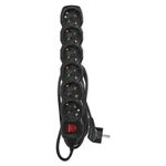 Casa si Gradina - Electrice - Accesorii electrice - Prelungitoare, triple, fise - Prelungitor electric 1.5m 6x Priza Schucko negru cu protectie copii - Infinity.ro