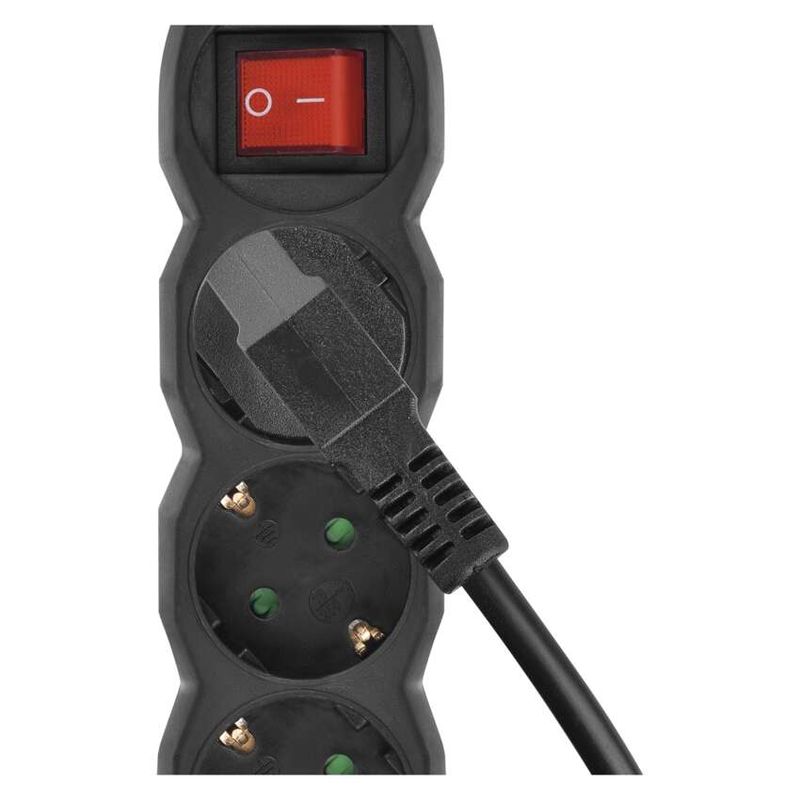 Casa si Gradina - Electrice - Accesorii electrice - Prelungitoare, triple, fise - Prelungitor electric 3m 4x Priza Schucko negru cu protectie copii - Infinity.ro