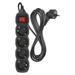 Casa si Gradina - Electrice - Accesorii electrice - Prelungitoare, triple, fise - Prelungitor electric 3m 4x Priza Schucko negru cu protectie copii - Infinity.ro