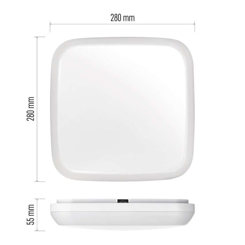 Casa si Gradina - Corpuri si surse de iluminat - Iluminat comercial si industrial - Corpuri iluminat comercial - Aplica patrata etansa Dori 18W 1800lm 4000K, lumina neutra, IP54, alba - Infinity.ro