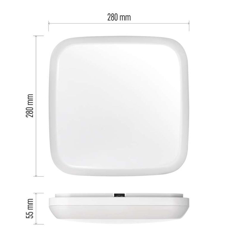 Casa si Gradina - Corpuri si surse de iluminat - Iluminat comercial si industrial - Corpuri iluminat comercial - Aplica patrata etansa Dori 24.5W 2450lm 4000K, lumina neutra, IP54, alba - Infinity.ro