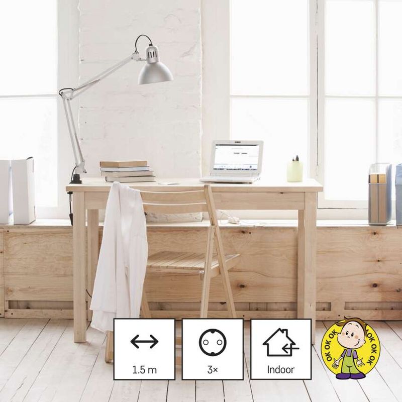 Casa si Gradina - Electrice - Accesorii electrice - Prelungitoare, triple, fise - Prelungitor electric 1.5m 3x Priza Schucko,  alb, cu protectie pentru copii - Infinity.ro