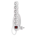 Casa si Gradina - Electrice - Accesorii electrice - Prelungitoare, triple, fise - Prelungitor electric 3m 6x Priza Schucko,  alb, cu protectie pentru copii, cu intrerupator - Infinity.ro