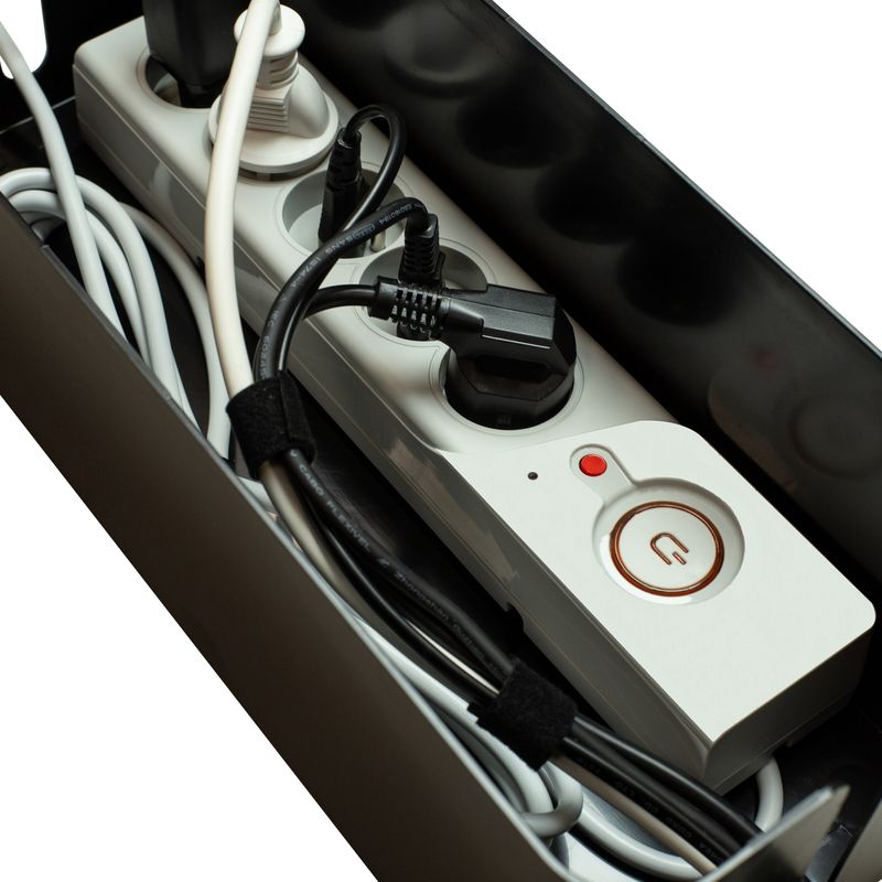 PC, gaming si accesorii - Retelistica - Cabluri si accesorii - Organizator de cabluri VIRONE L CB-1/B, plastic, negru - Infinity.ro
