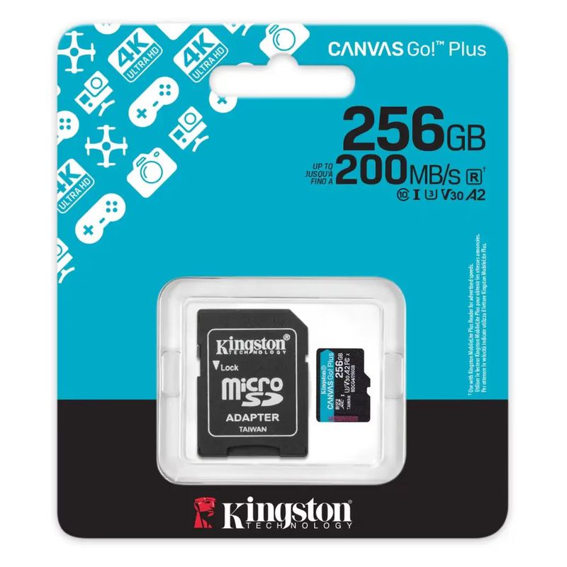 TV, Audio-Video si Foto - Aparate foto si accesorii - Accesorii foto si video - Carduri memorie - Card de memorie KINGSTON SDCG4/256GB, microSDXC + Adaptor SD - Infinity.ro