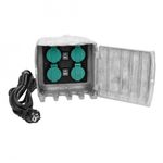 Casa si Gradina - Electrice - Accesorii electrice - Prelungitoare, triple, fise - Prelungitor de gradina, Orno, 4 prize, Cablu cauciuc, 3 m, Gri/Negru - Infinity.ro