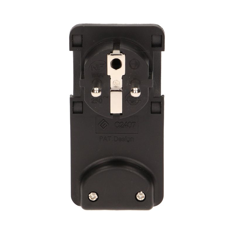 Casa si Gradina - Electrice - Accesorii electrice - Accesorii prize si intrerupatoare - Stecher extra slim cu maner ORNO OR-AE-1311/B, 250V, fara cablu, negru - Infinity.ro