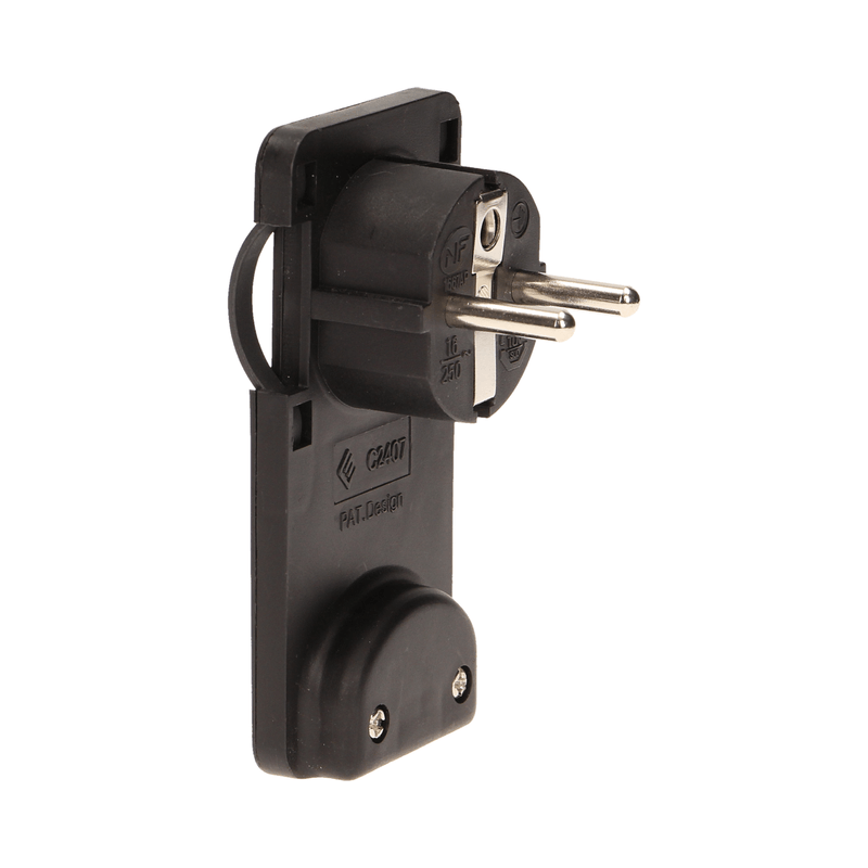 Casa si Gradina - Electrice - Accesorii electrice - Accesorii prize si intrerupatoare - Stecher extra slim cu maner ORNO OR-AE-1311/B, 250V, fara cablu, negru - Infinity.ro