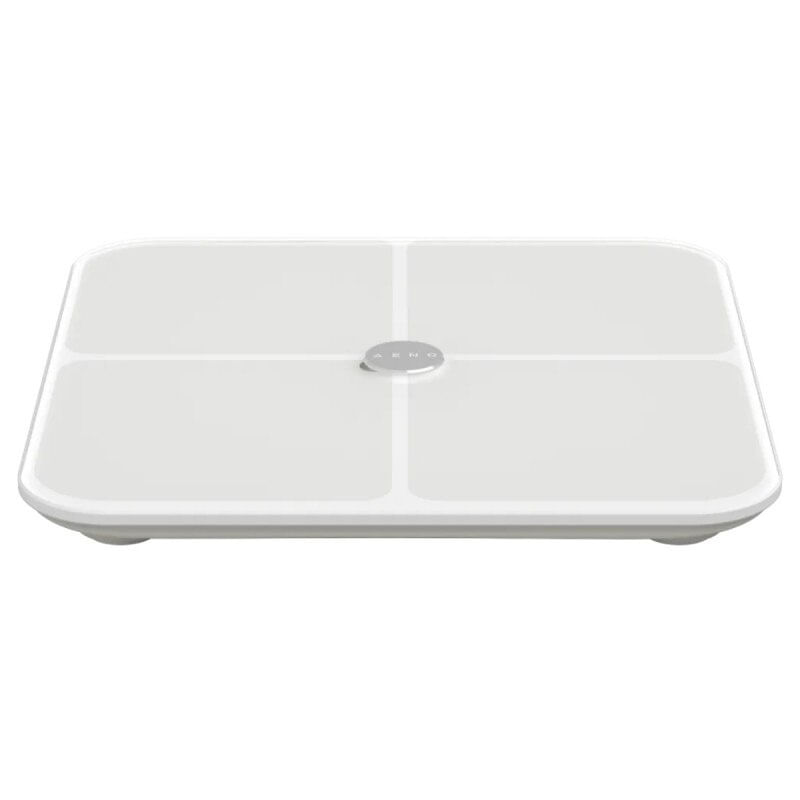 Cantar inteligent AENO ABS0001S, Pana la 180 kg, 11 profiluri, 15 indicatori, IMC, LED, Sticla ITO, Alb