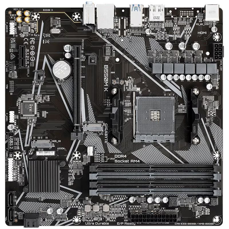 PC, gaming si accesorii - Componente PC - Componente - Placi de baza - Placa de baza Gigabyte, B550M-K, Socket AM4, mATX - Infinity.ro