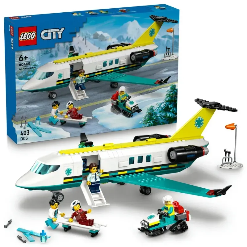 Jucarii, Copii si Bebe - Jucarii si jocuri - Seturi de constructie si cuburi - Seturi de constructie - Lego City Avion Ambulanta Pentru Urgente 60465 - Infinity.ro