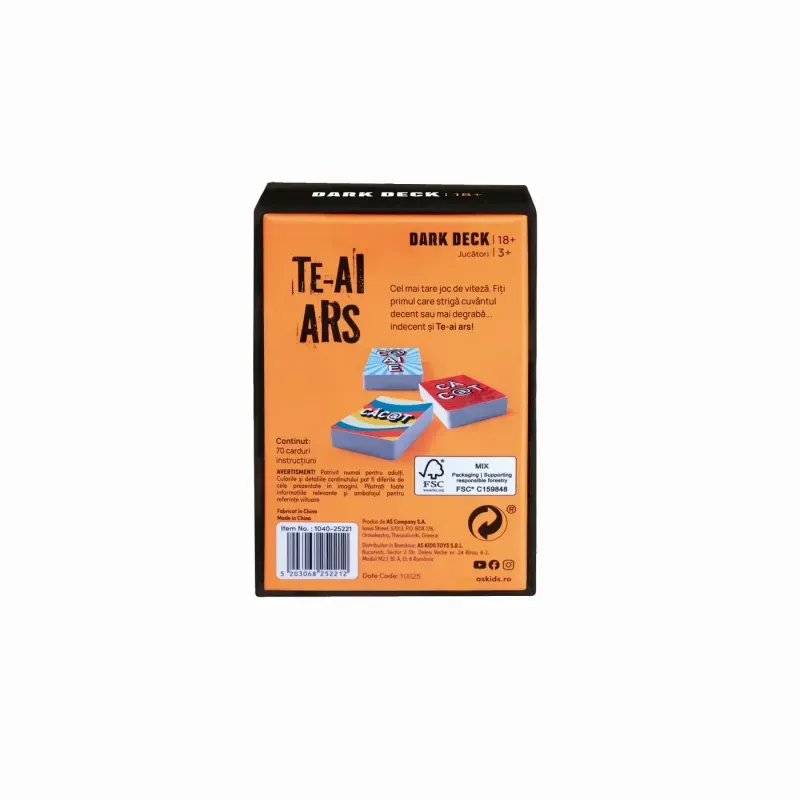 Jucarii, Copii si Bebe - Jucarii si jocuri - Jocuri si puzzle - Jocuri de societate - Joc De Carti Dark Deck Te-ai Ars - Infinity.ro