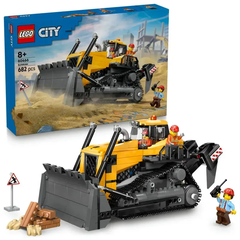 Jucarii, Copii si Bebe - Jucarii si jocuri - Seturi de constructie si cuburi - Seturi de constructie - Lego City Buldozer Galben 60466 - Infinity.ro