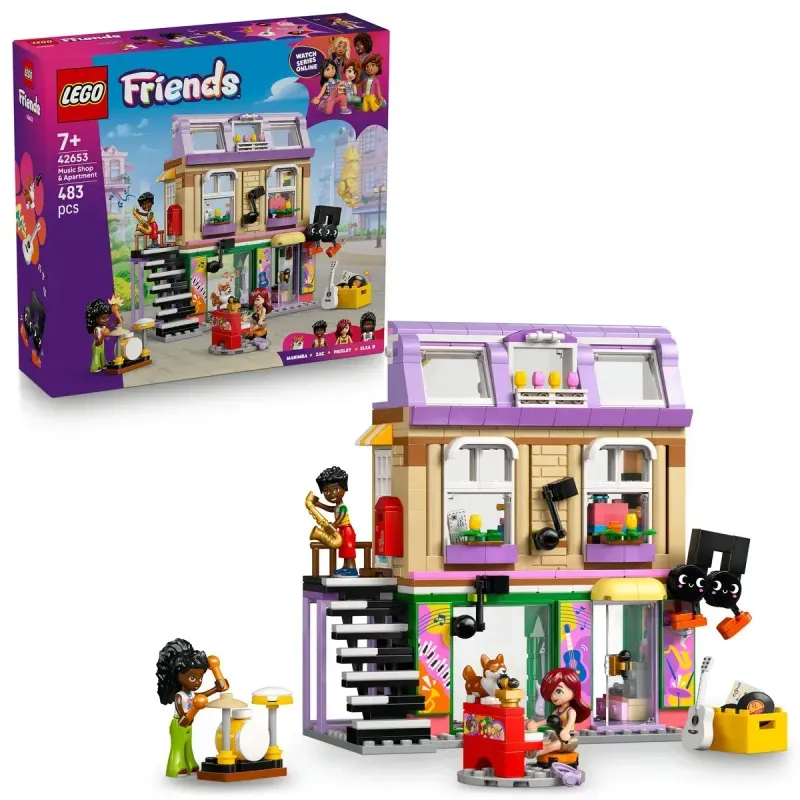 Jucarii, Copii si Bebe - Jucarii si jocuri - Seturi de constructie si cuburi - Seturi de constructie - Lego Friends Magazin De Muzica Si Apartament 42653 - Infinity.ro