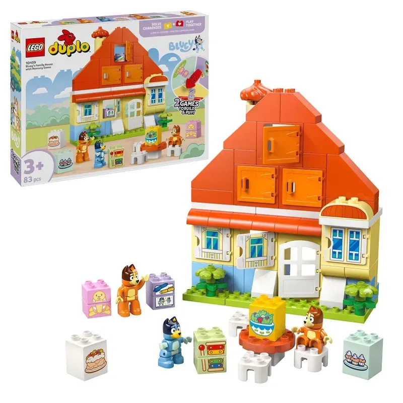 Jucarii, Copii si Bebe - Jucarii si jocuri - Seturi de constructie si cuburi - Seturi de constructie - Lego Duplo Casa De Familie A Lui Blue Cu Joc De Memorie 10459 - Infinity.ro