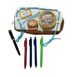 Carti si Birotica - Rechizite - Penare - Penar echipat pentru școală, fete/baieti, poliester, cu 4 pixuri și stilou, 2 compartimente, accesorii detașabile - Infinity.ro