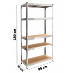 Casa si Gradina - Constructii - Depozitare, transport si protectie - Rafturi, fisete si vestiare - Raft de garaj 90x40x180cm 5 rafturi metal MDF MXM90060 - Infinity.ro