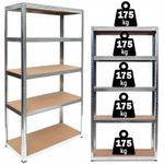 Casa si Gradina - Constructii - Depozitare, transport si protectie - Rafturi, fisete si vestiare - Raft de garaj 90x40x180cm 5 rafturi metal MDF MXM90060 - Infinity.ro