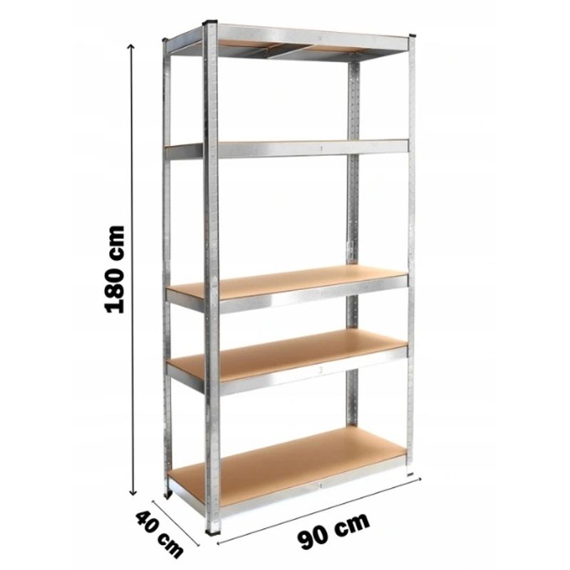 Casa si Gradina - Constructii - Depozitare, transport si protectie - Rafturi, fisete si vestiare - Raft de beci sau camara 90x40x180cm 5 rafturi metal MDF XM90060 - Infinity.ro