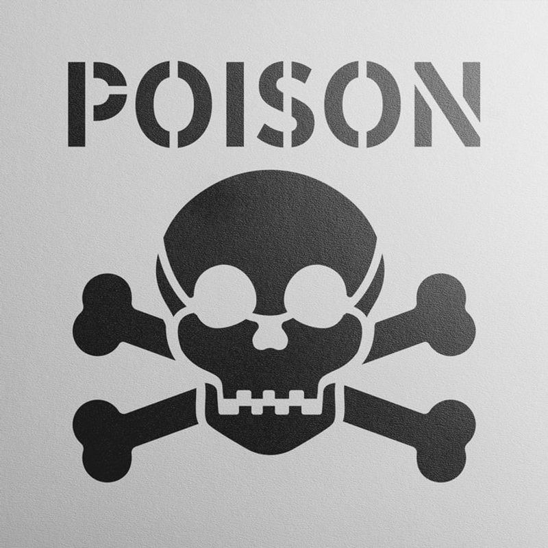 Casa si Gradina - Decoratiuni - DIY - Sabloane decorative pereti - Sablon Perete vopsire, tencuiala 0.7mm Poison Symbol Refolosibil, model MXSP7227, 200 x 200 mm, 0.70mm - Infinity.ro