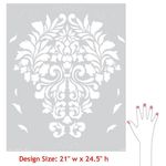 Casa si Gradina - Decoratiuni - DIY - Sabloane decorative pereti - Sablon Perete vopsire, tencuiala dimensiune 900x600 x mm grosime 0,7mm Grand Fabric Damask model MXSP7512 - Infinity.ro