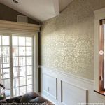 Casa si Gradina - Decoratiuni - DIY - Sabloane decorative pereti - Sablon Perete vopsire, tencuiala dimensiune 900x600 x mm grosime 0,7mm Grand Fabric Damask model MXSP7512 - Infinity.ro
